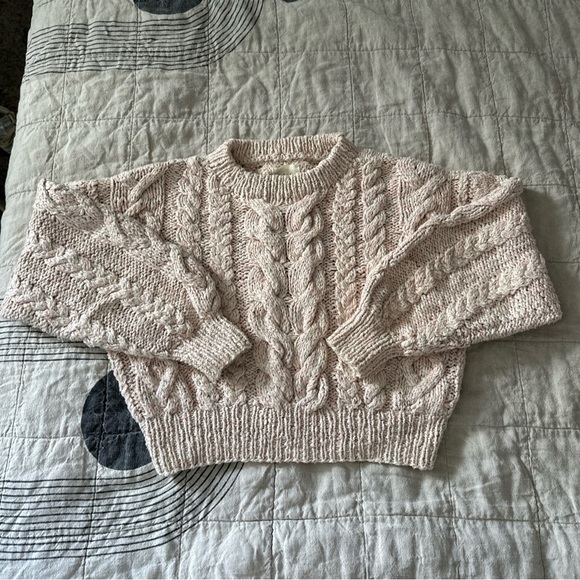 Doen Bee Pink Cable Knit Chunky Sweater Size Size M - Picture 5 of 13